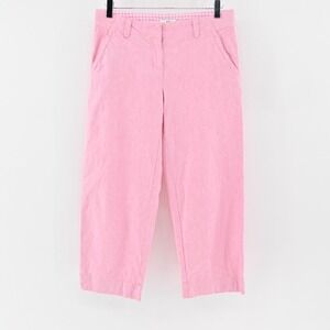 VINEYARD VINES‎ Womens Pants Size 4 Pink Linen Preppy Cropped Capris Coastal